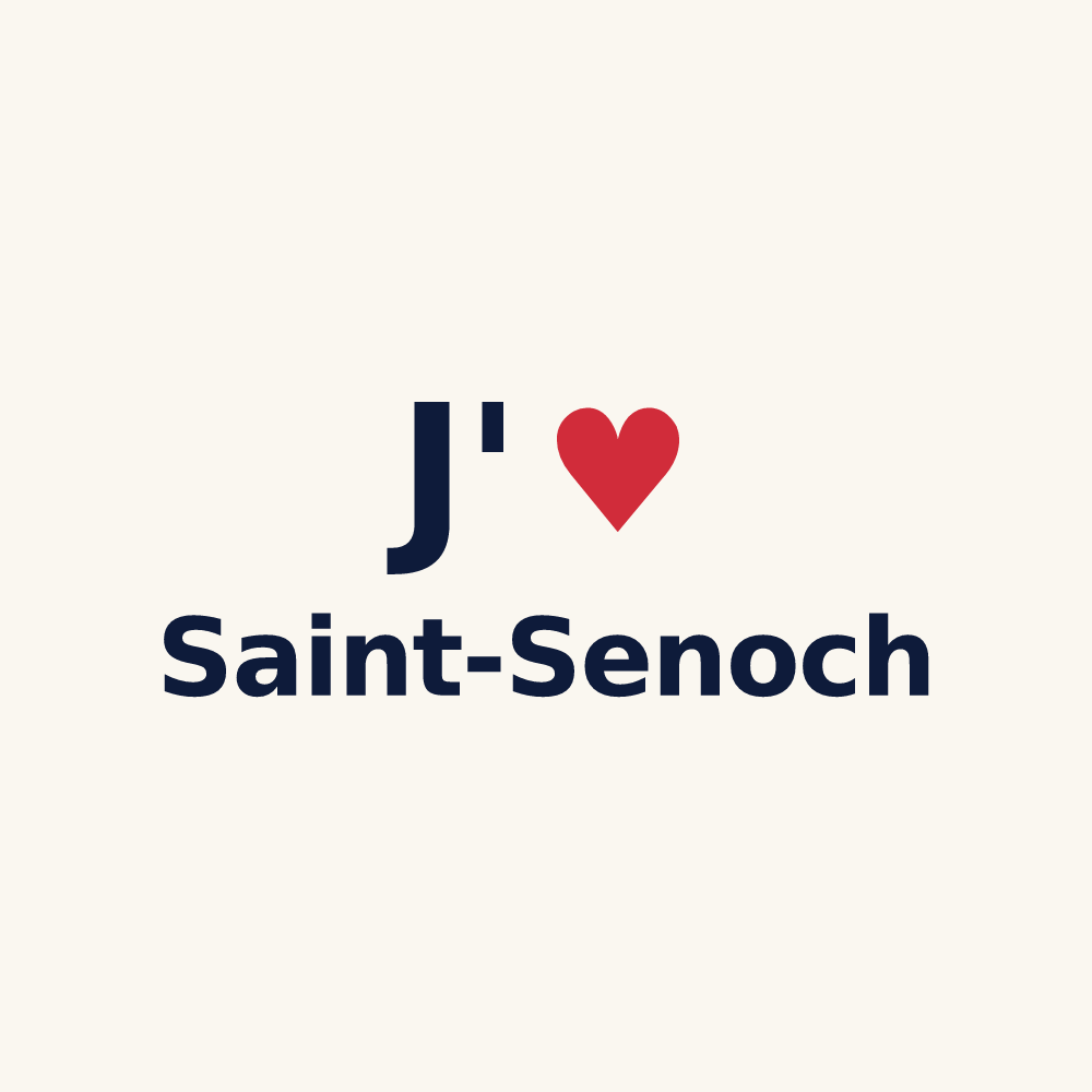 Tasse personnalisée Saint-Senoch — design J'aime Saint-Senoch