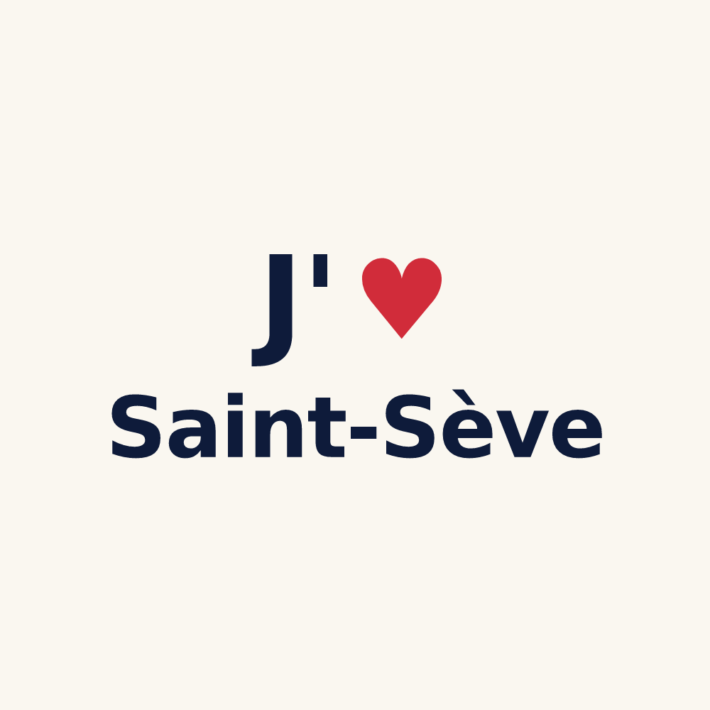 Tasse personnalisée Saint-Sève — design « J'aime Saint-Sève » imprimé sur la tasse