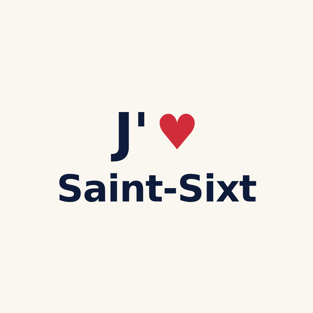 Tasse personnalisée Saint-Sixt — design « J'aime Saint-Sixt » imprimé sur la tasse