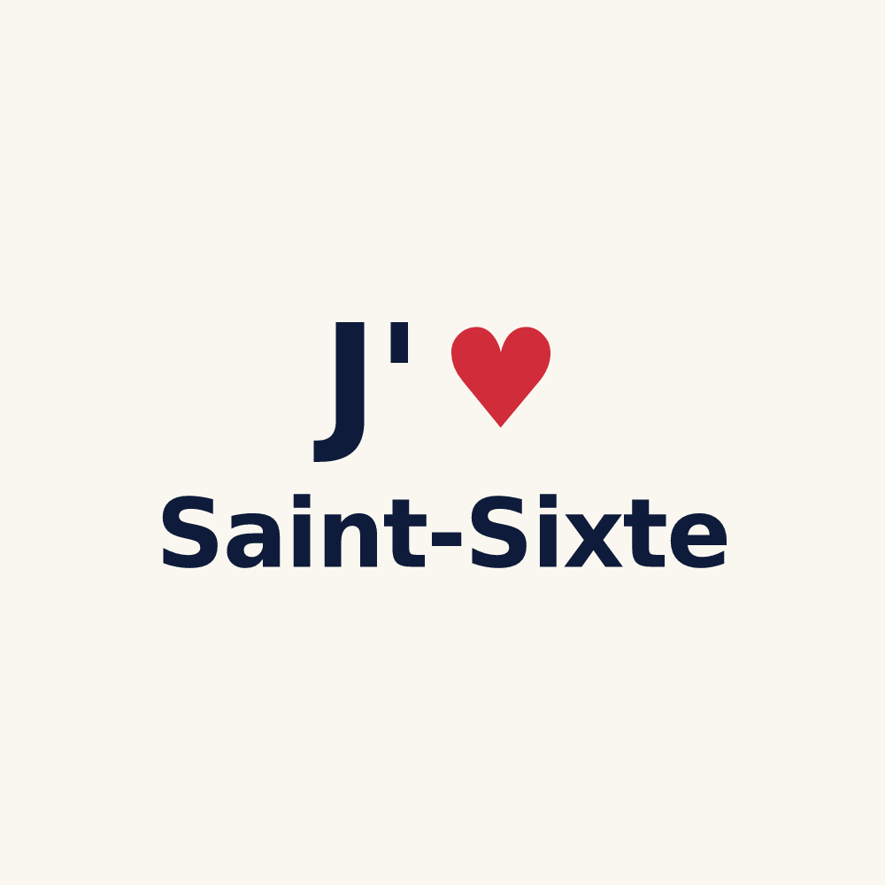 Tasse personnalisée Saint-Sixte — design J'aime Saint-Sixte