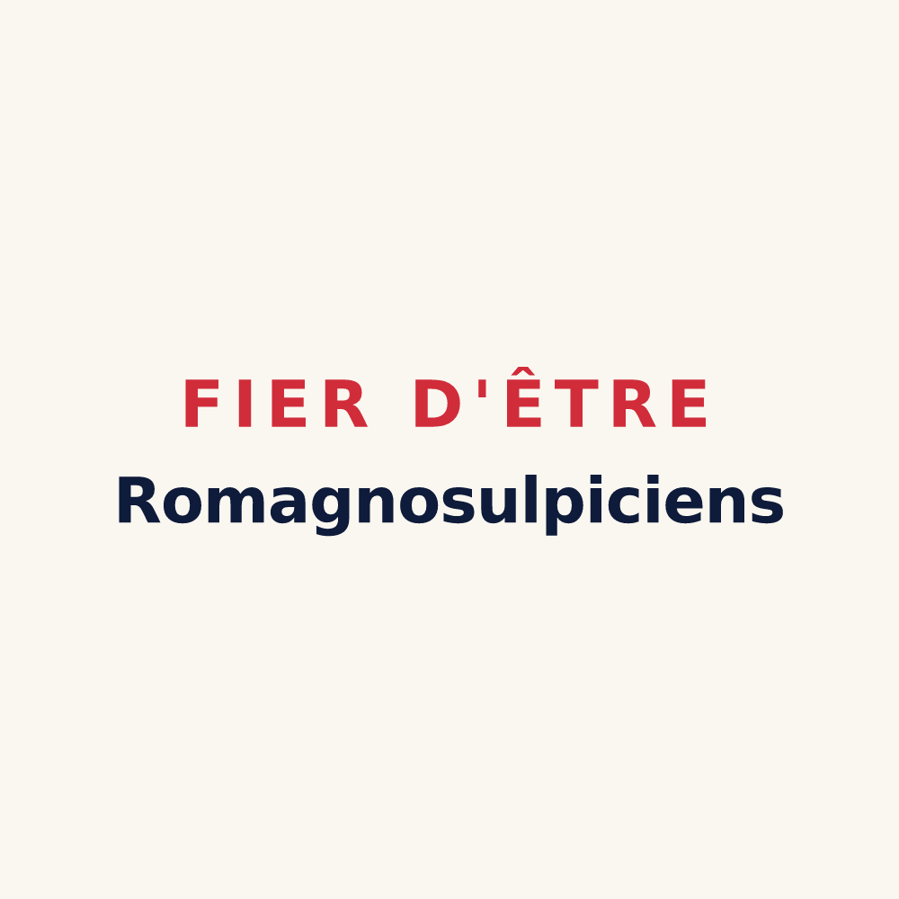 Tasse « Fier d'être Romagnosulpiciens » — design pour Saint-Sulpice-de-Roumagnac