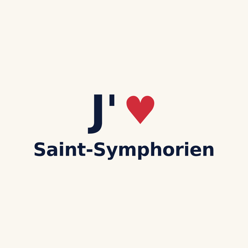 Tasse personnalisée Saint-Symphorien — design « J'aime Saint-Symphorien » imprimé sur la tasse