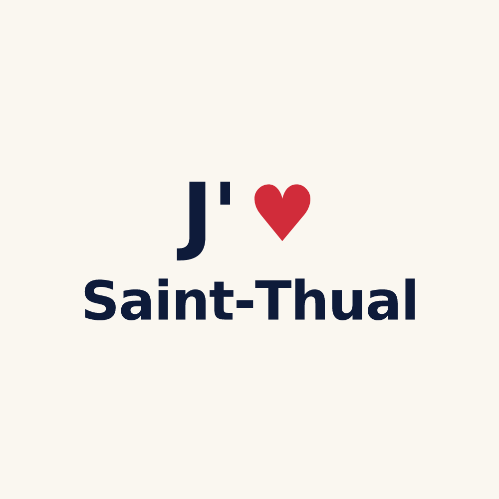 Tasse personnalisée Saint-Thual — design « J'aime Saint-Thual » imprimé sur la tasse