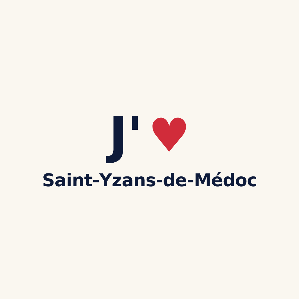 Tasse personnalisée Saint-Yzans-de-Médoc — design J'aime Saint-Yzans-de-Médoc