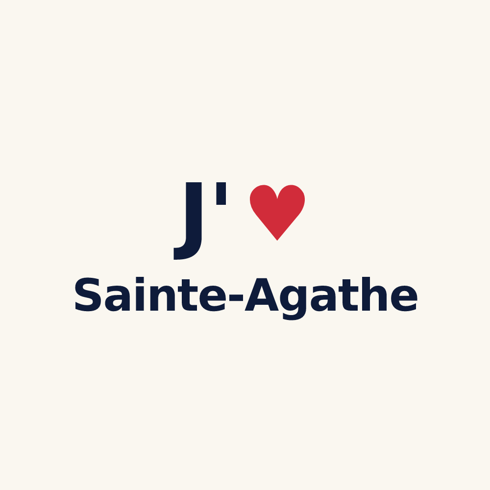 Tasse personnalisée Sainte-Agathe — design J'aime Sainte-Agathe