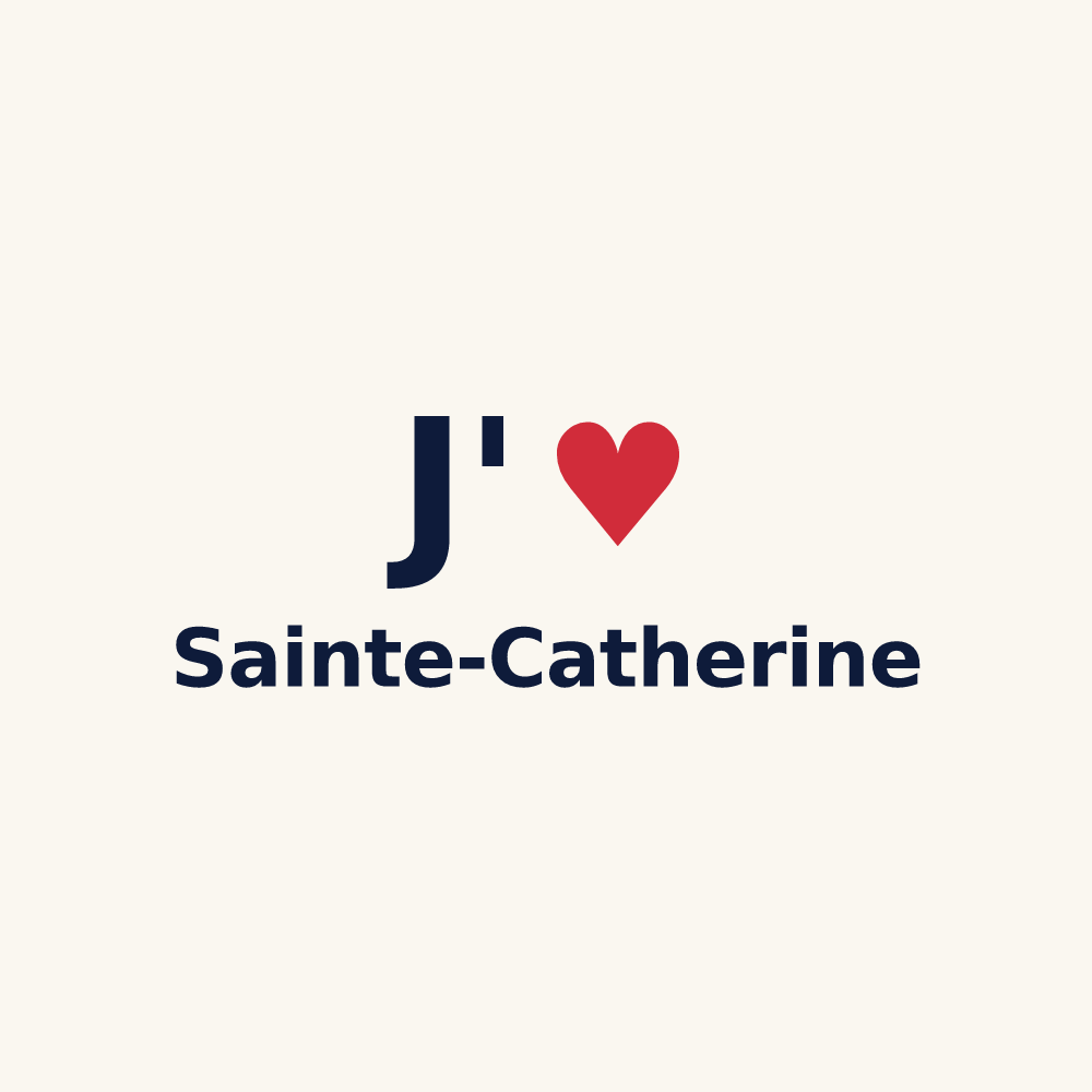 Tasse personnalisée Sainte-Catherine — design J'aime Sainte-Catherine