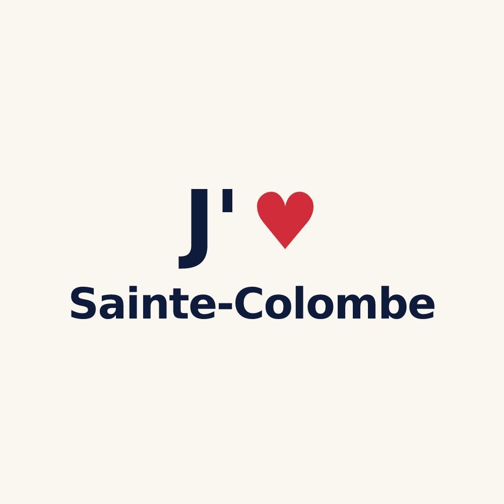 Tasse personnalisée Sainte-Colombe — design J'aime Sainte-Colombe