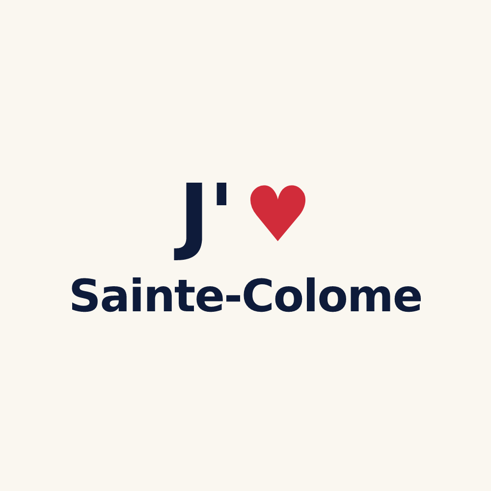 Tasse personnalisée Sainte-Colome — design « J'aime Sainte-Colome » imprimé sur la tasse