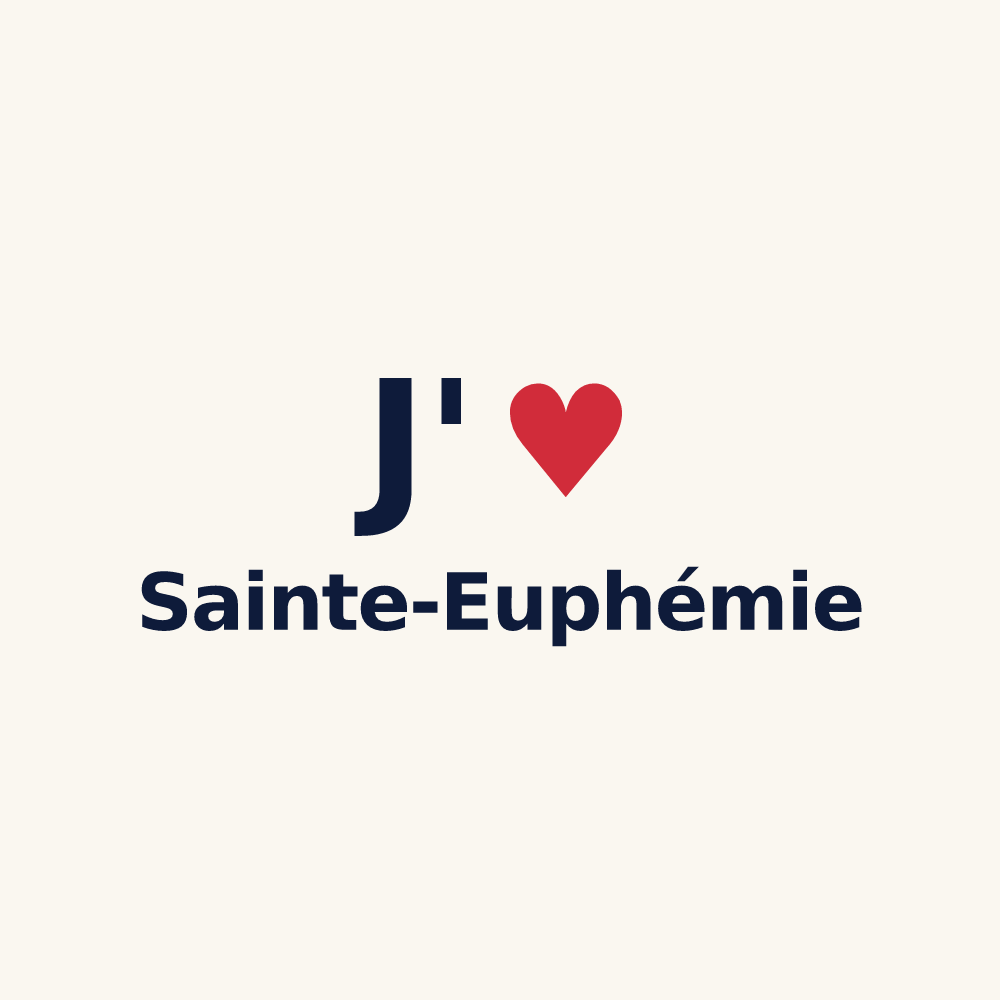 Tasse personnalisée Sainte-Euphémie — design J'aime Sainte-Euphémie