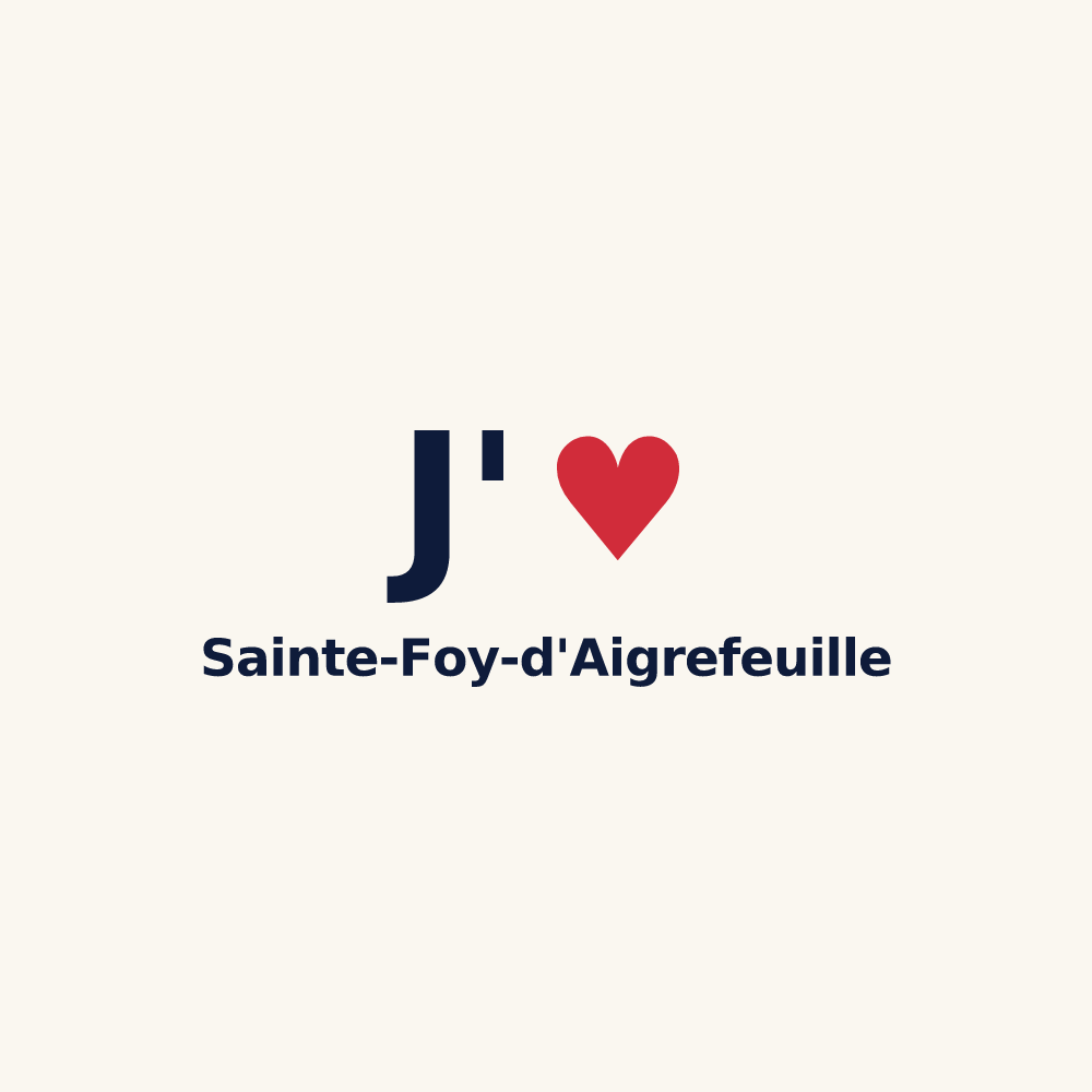 Tasse personnalisée Sainte-Foy-d'Aigrefeuille — design J'aime Sainte-Foy-d'Aigrefeuille