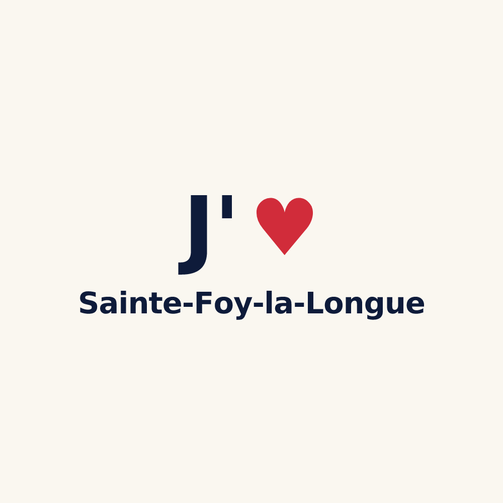 Tasse personnalisée Sainte-Foy-la-Longue — design « J'aime Sainte-Foy-la-Longue » imprimé sur la tasse