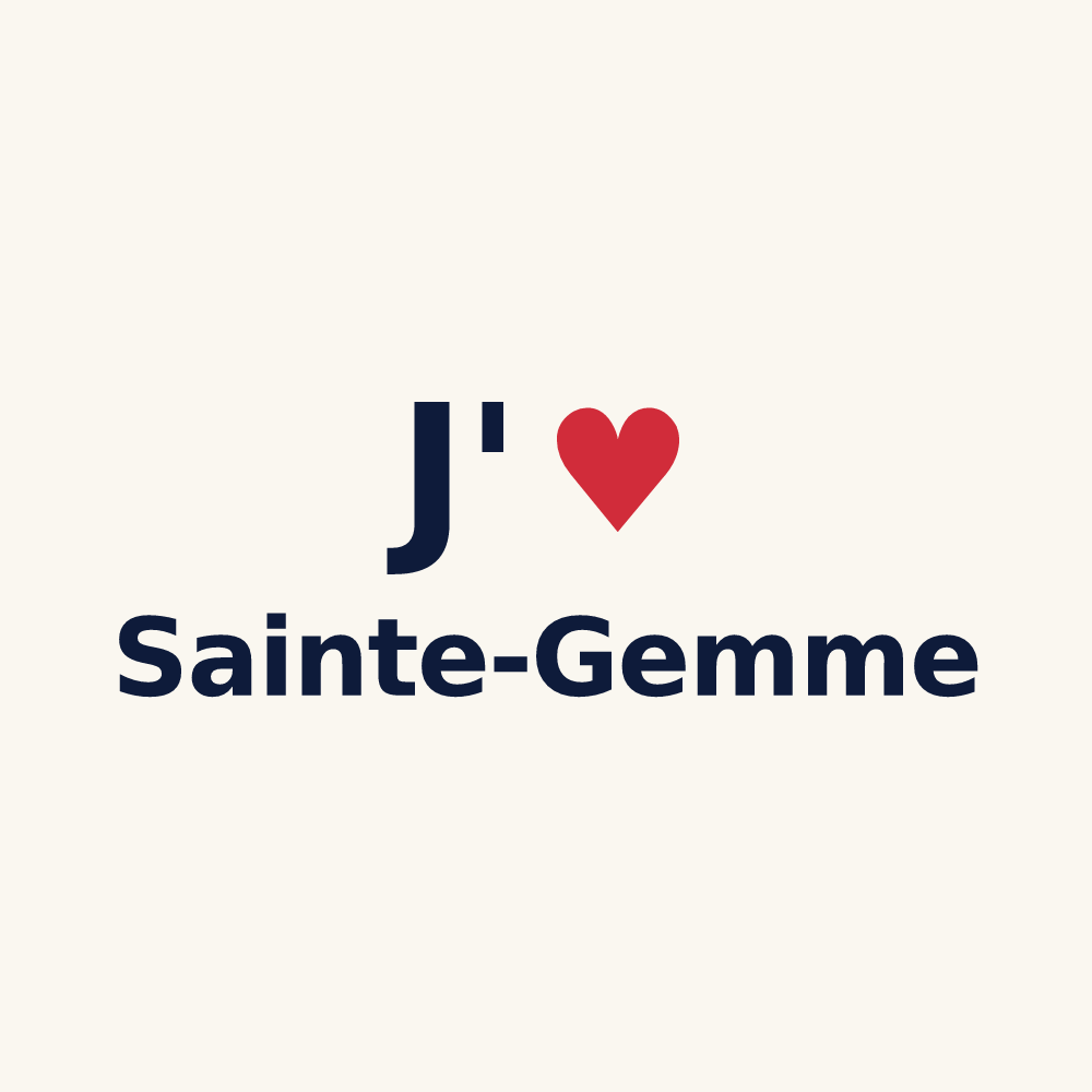 Tasse personnalisée Sainte-Gemme — design J'aime Sainte-Gemme