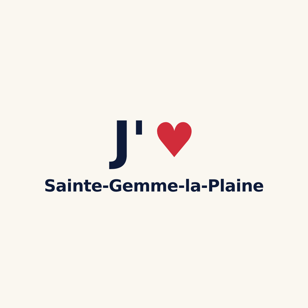 Tasse personnalisée Sainte-Gemme-la-Plaine — design « J'aime Sainte-Gemme-la-Plaine » imprimé sur la tasse