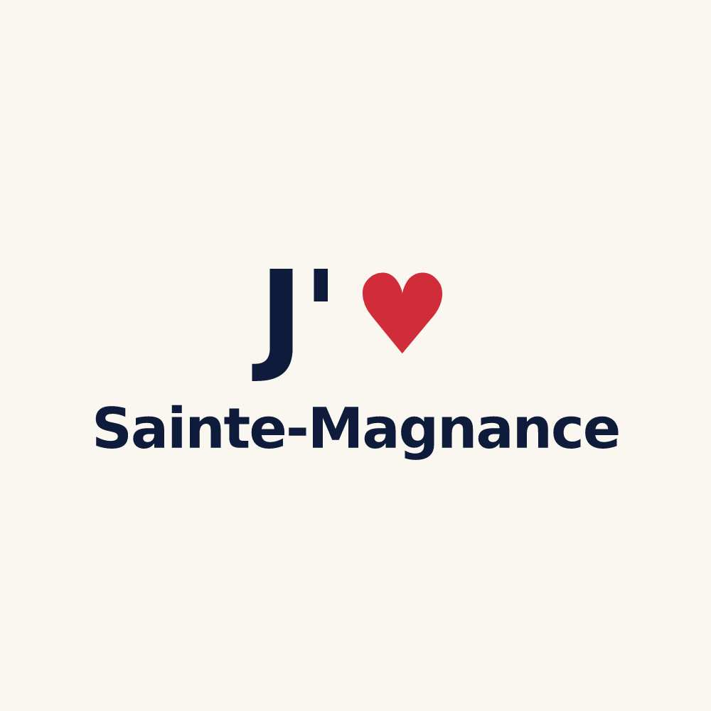 Tasse personnalisée Sainte-Magnance — design J'aime Sainte-Magnance