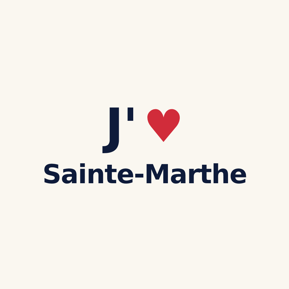 Tasse personnalisée Sainte-Marthe — design J'aime Sainte-Marthe
