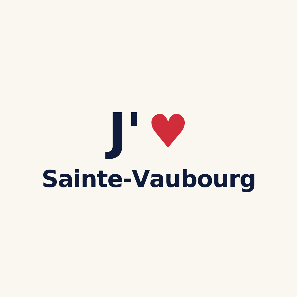 Tasse personnalisée Sainte-Vaubourg — design J'aime Sainte-Vaubourg