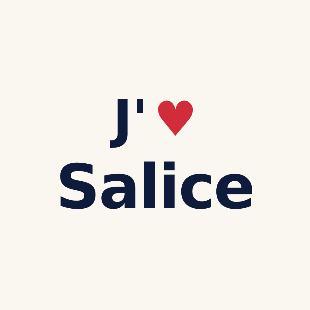 Tasse personnalisée Salice — design « J'aime Salice » imprimé sur la tasse