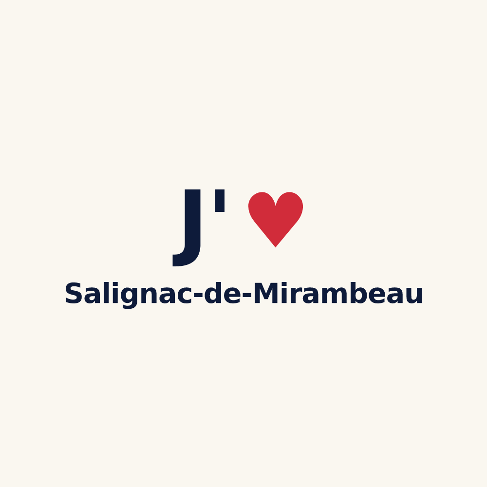 Tasse personnalisée Salignac-de-Mirambeau — design J'aime Salignac-de-Mirambeau