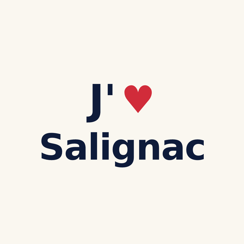 Tasse personnalisée Salignac — design « J'aime Salignac » imprimé sur la tasse