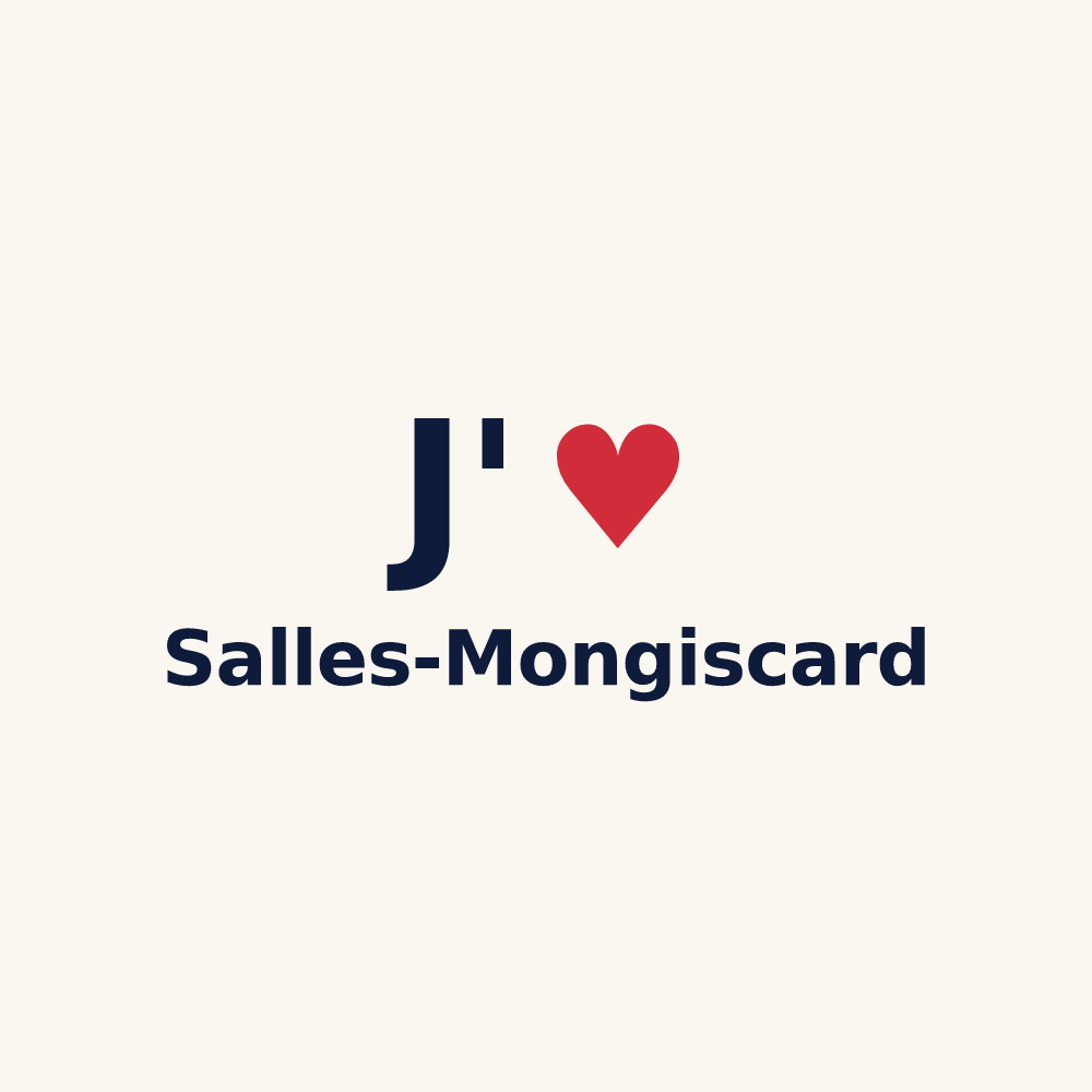 Tasse personnalisée Salles-Mongiscard — design « J'aime Salles-Mongiscard » imprimé sur la tasse