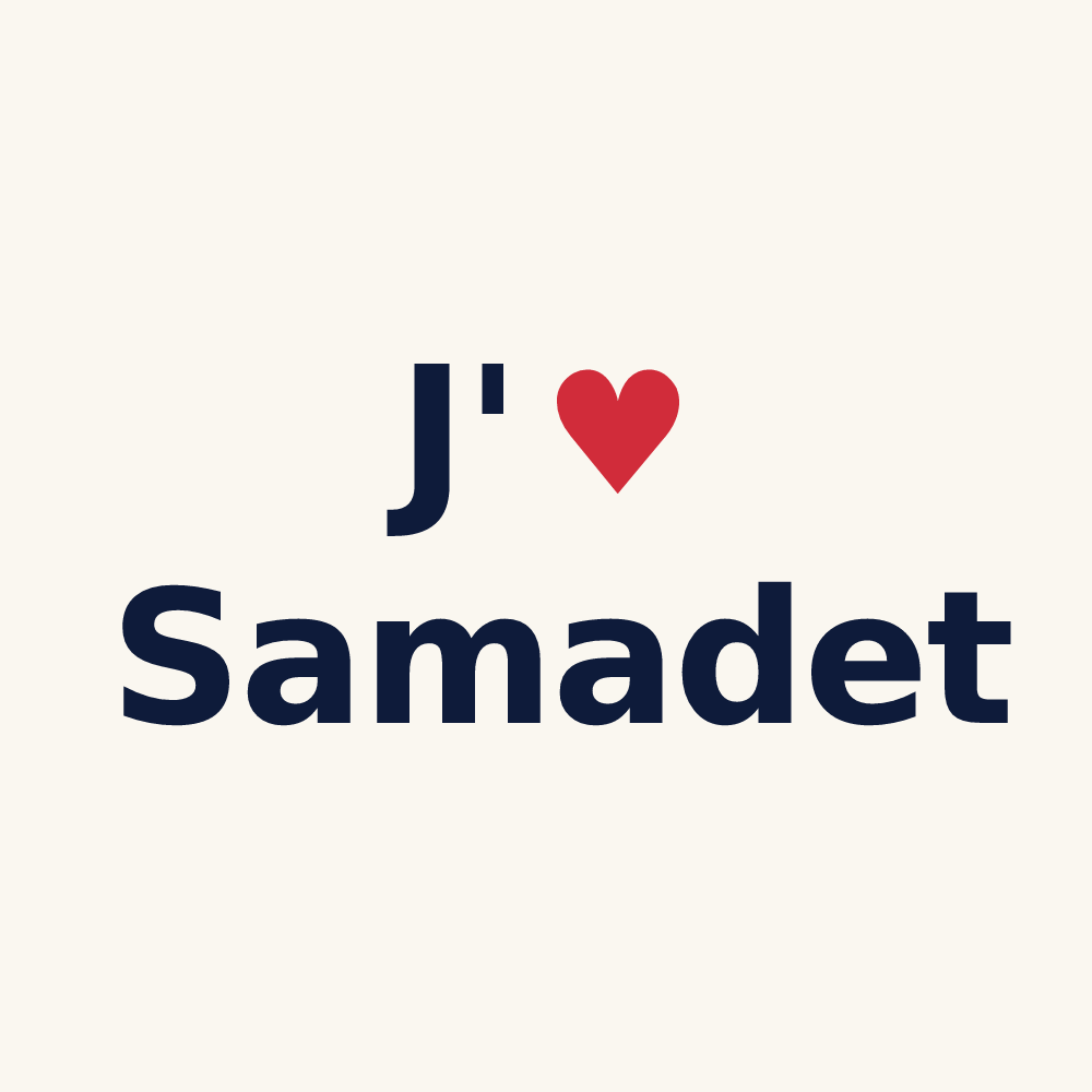 Tasse personnalisée Samadet — design J'aime Samadet