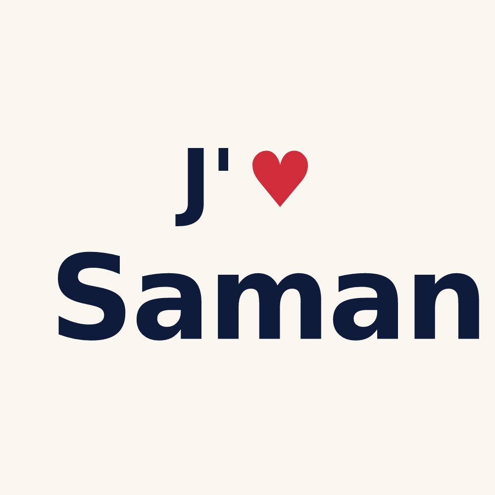 Tasse personnalisée Saman — design J'aime Saman