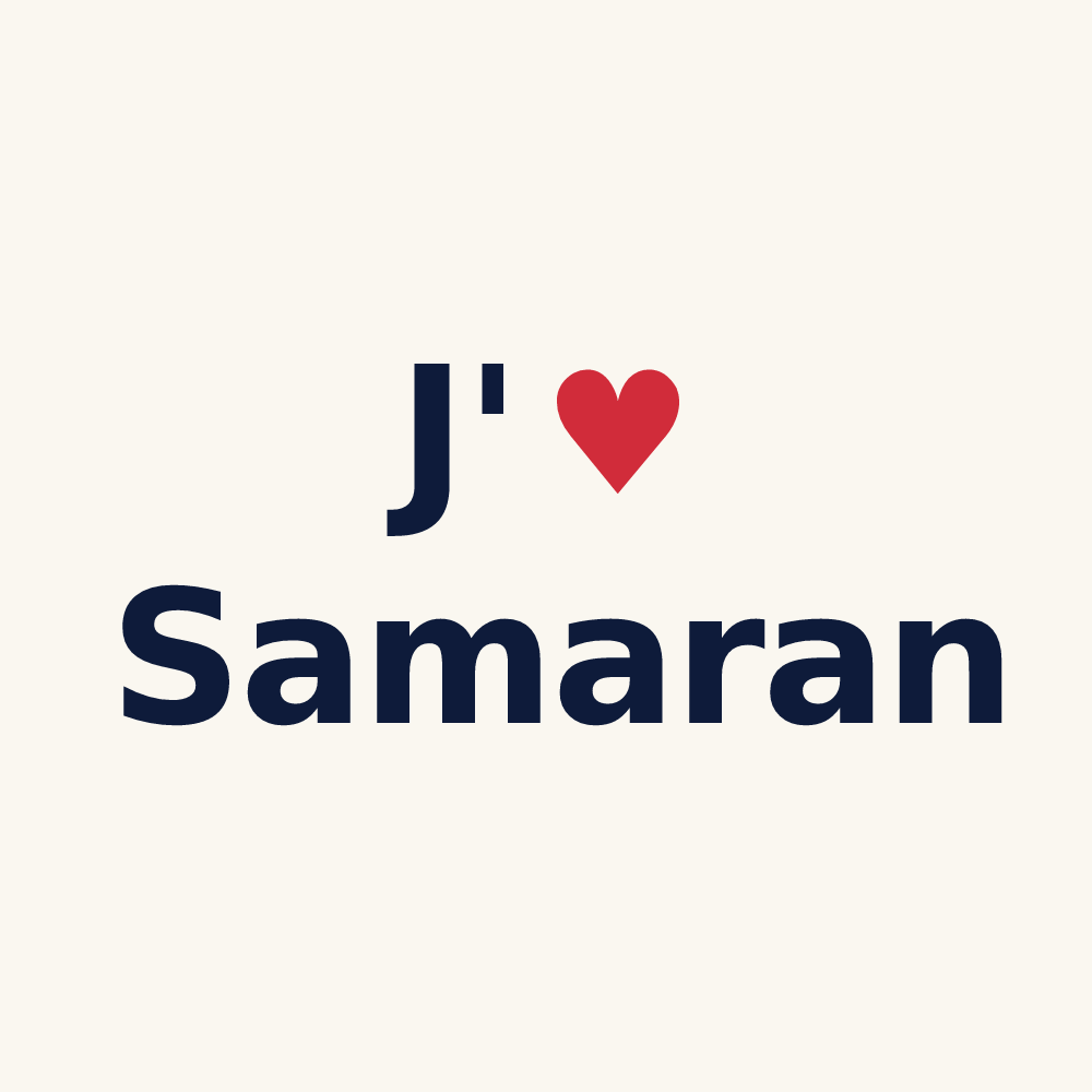 Tasse personnalisée Samaran — design J'aime Samaran