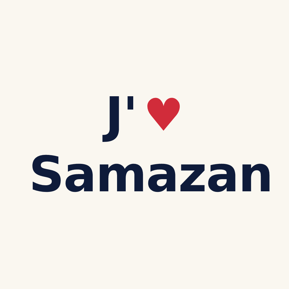 Tasse personnalisée Samazan — design J'aime Samazan
