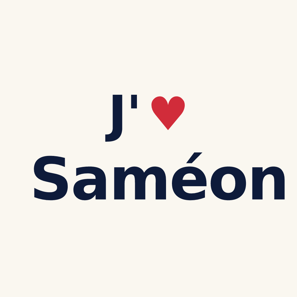 Tasse personnalisée Saméon — design J'aime Saméon