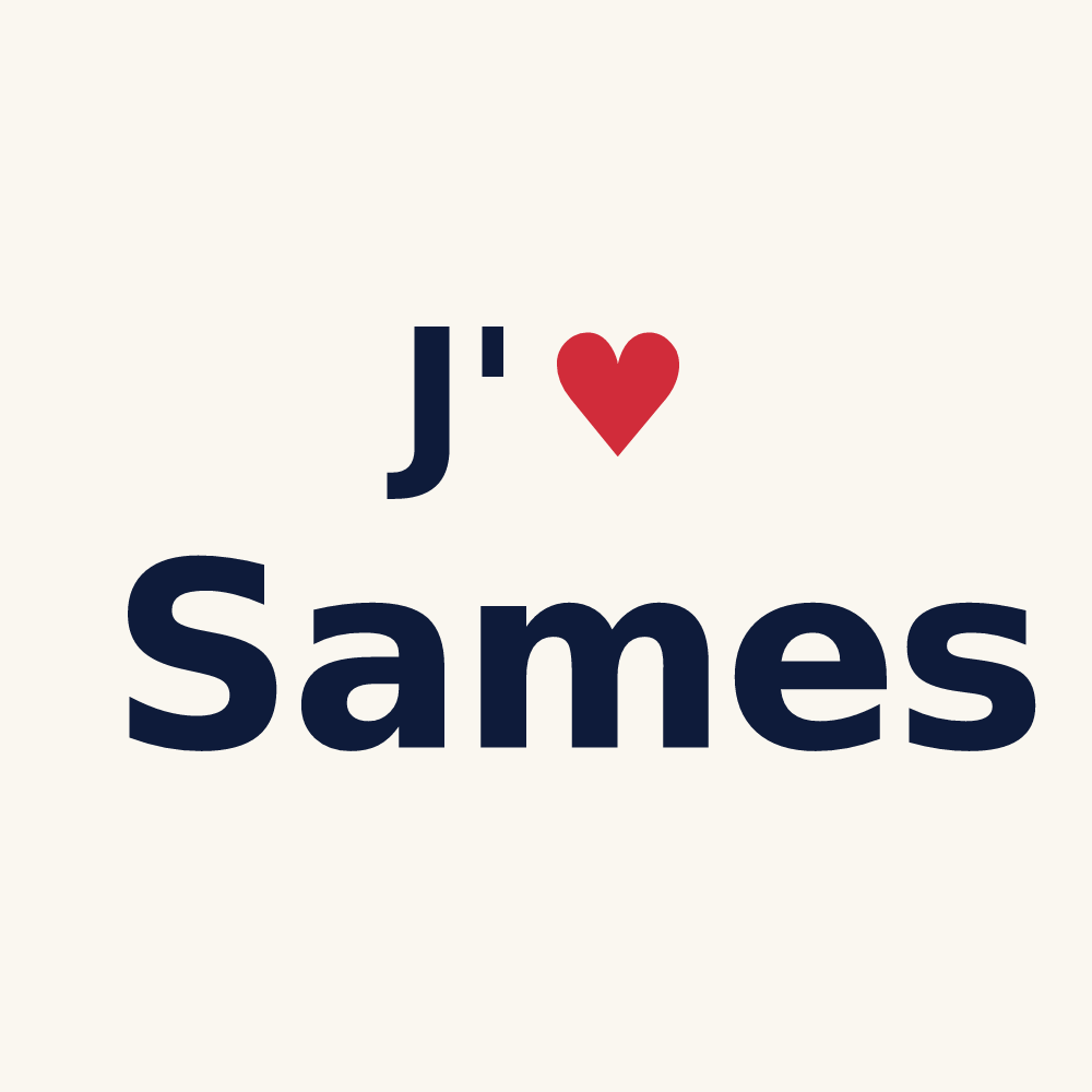 Tasse personnalisée Sames — design J'aime Sames