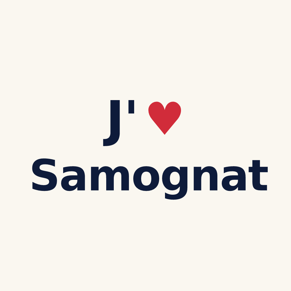 Tasse personnalisée Samognat — design J'aime Samognat