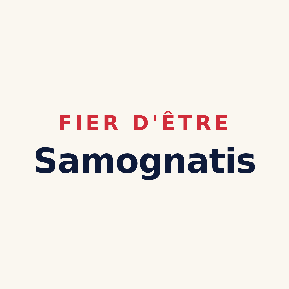 Tasse « Fier d'être Samognatis » — design pour Samognat