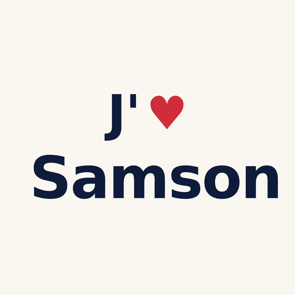 Tasse personnalisée Samson — design J'aime Samson