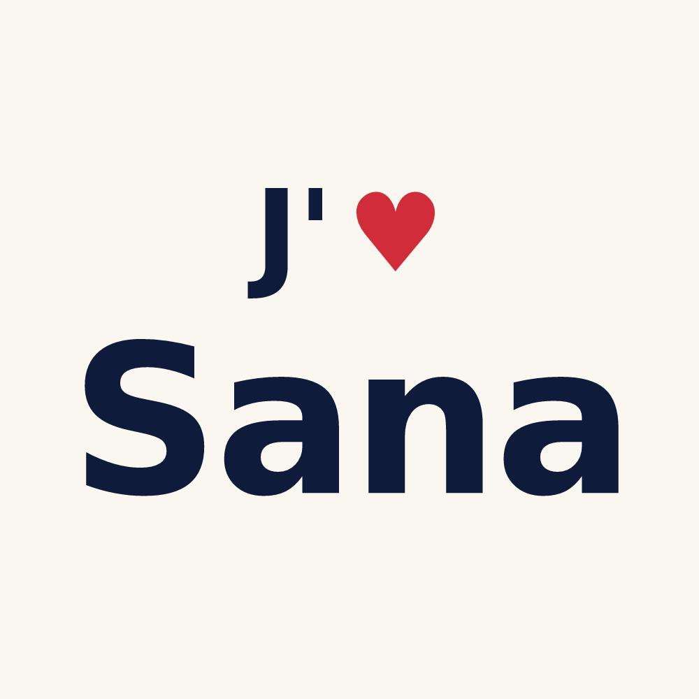 Tasse personnalisée Sana — design J'aime Sana