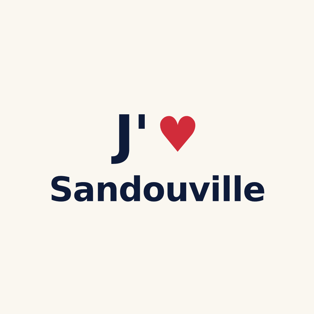 Tasse personnalisée Sandouville — design J'aime Sandouville