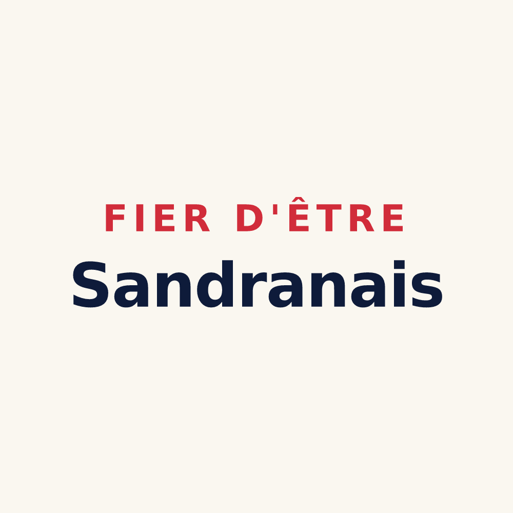 Tasse « Fier d'être Sandranais » — design pour Sandrans