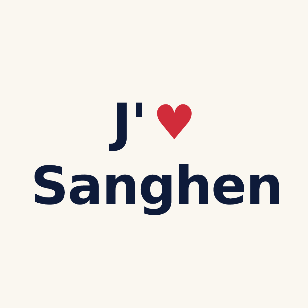 Tasse personnalisée Sanghen — design J'aime Sanghen