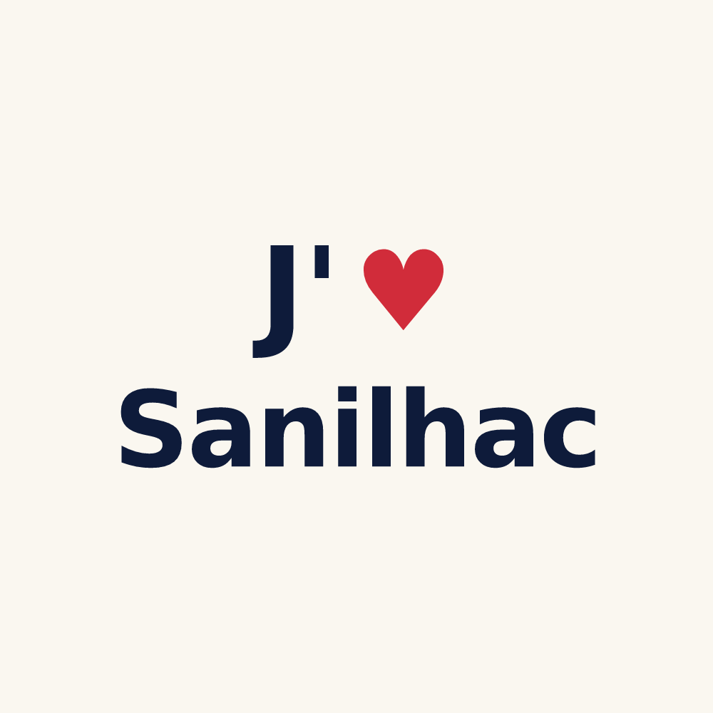 Tasse personnalisée Sanilhac — design J'aime Sanilhac