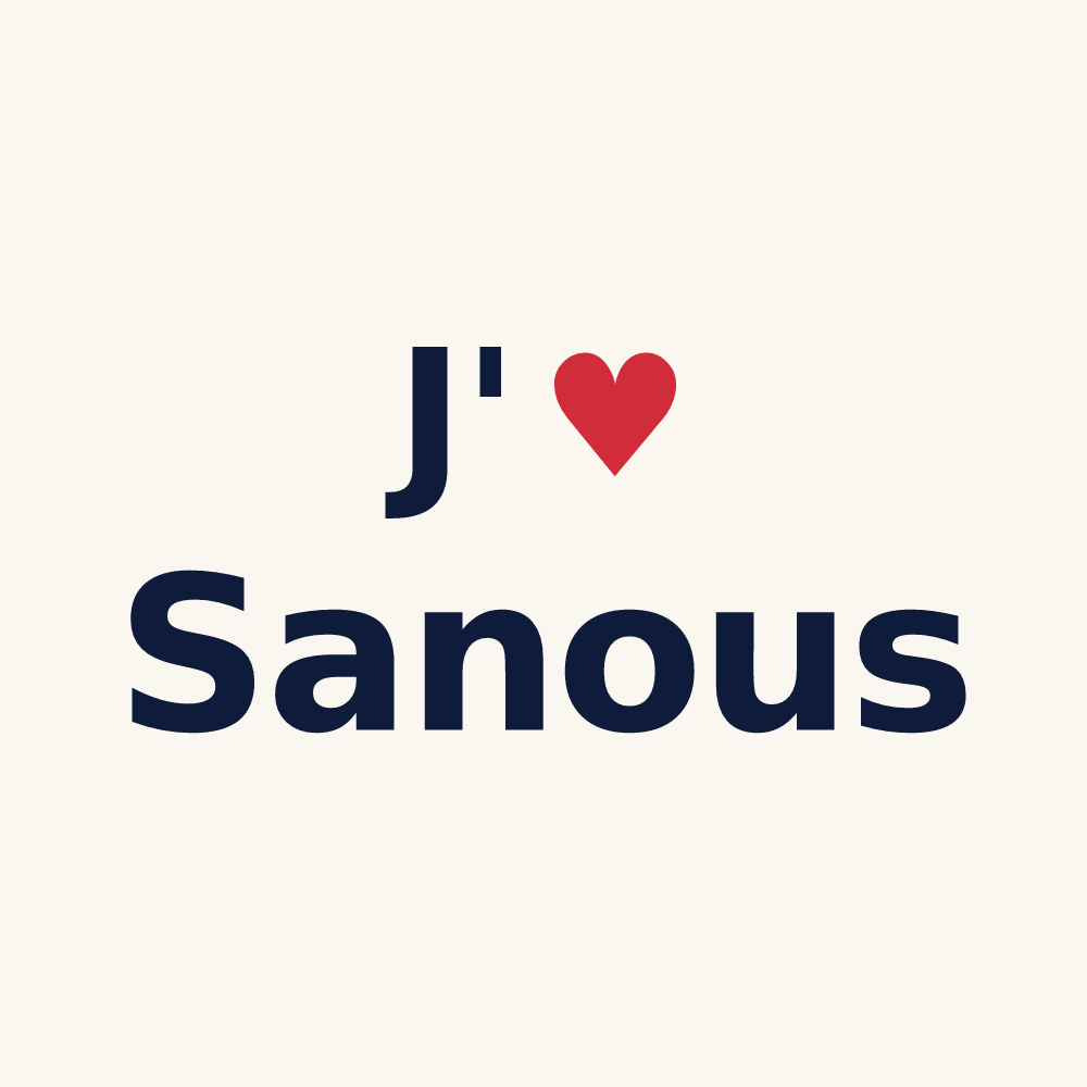 Tasse personnalisée Sanous — design J'aime Sanous