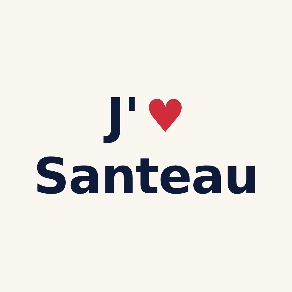 Tasse personnalisée Santeau — design J'aime Santeau