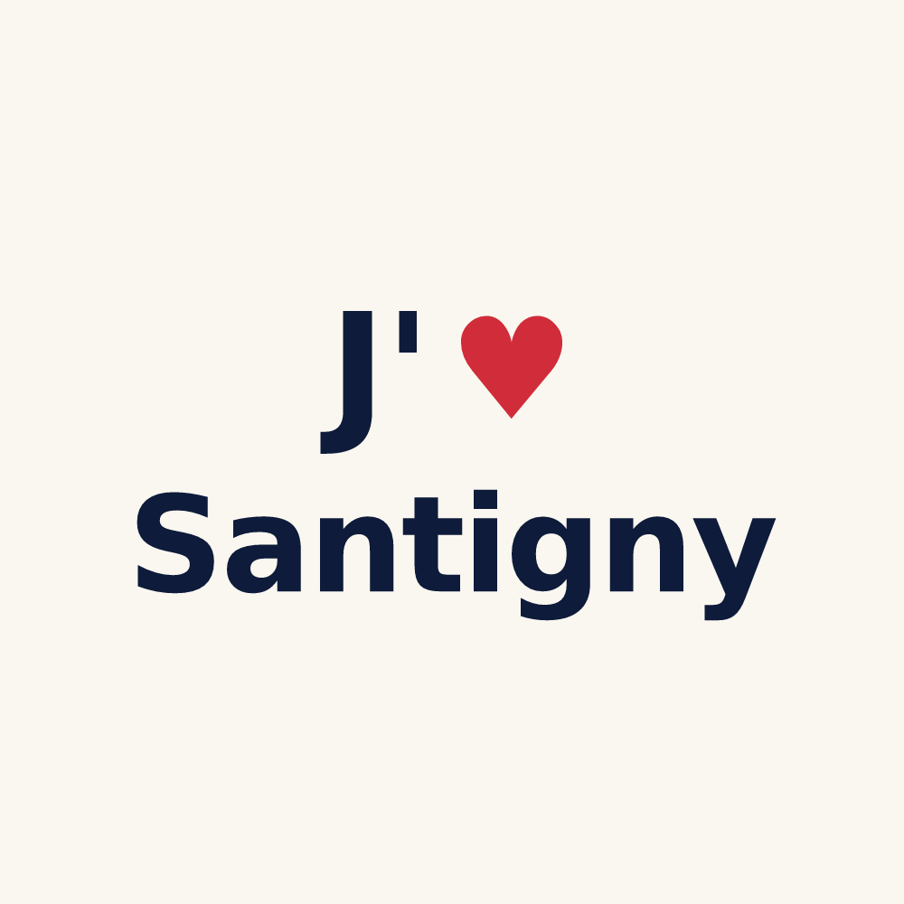 Tasse personnalisée Santigny — design J'aime Santigny
