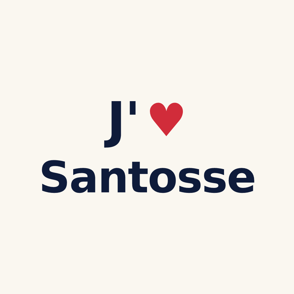 Tasse personnalisée Santosse — design J'aime Santosse