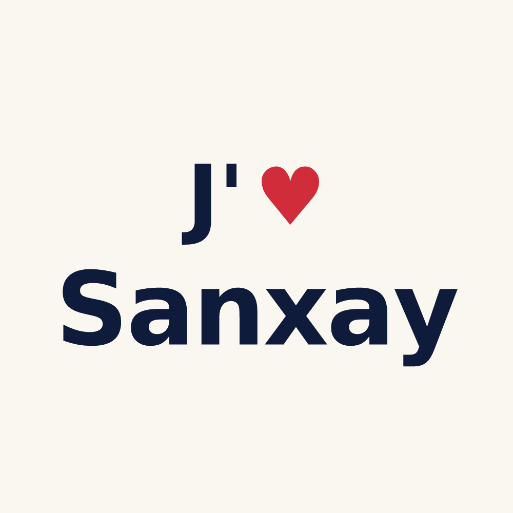 Tasse personnalisée Sanxay — design J'aime Sanxay
