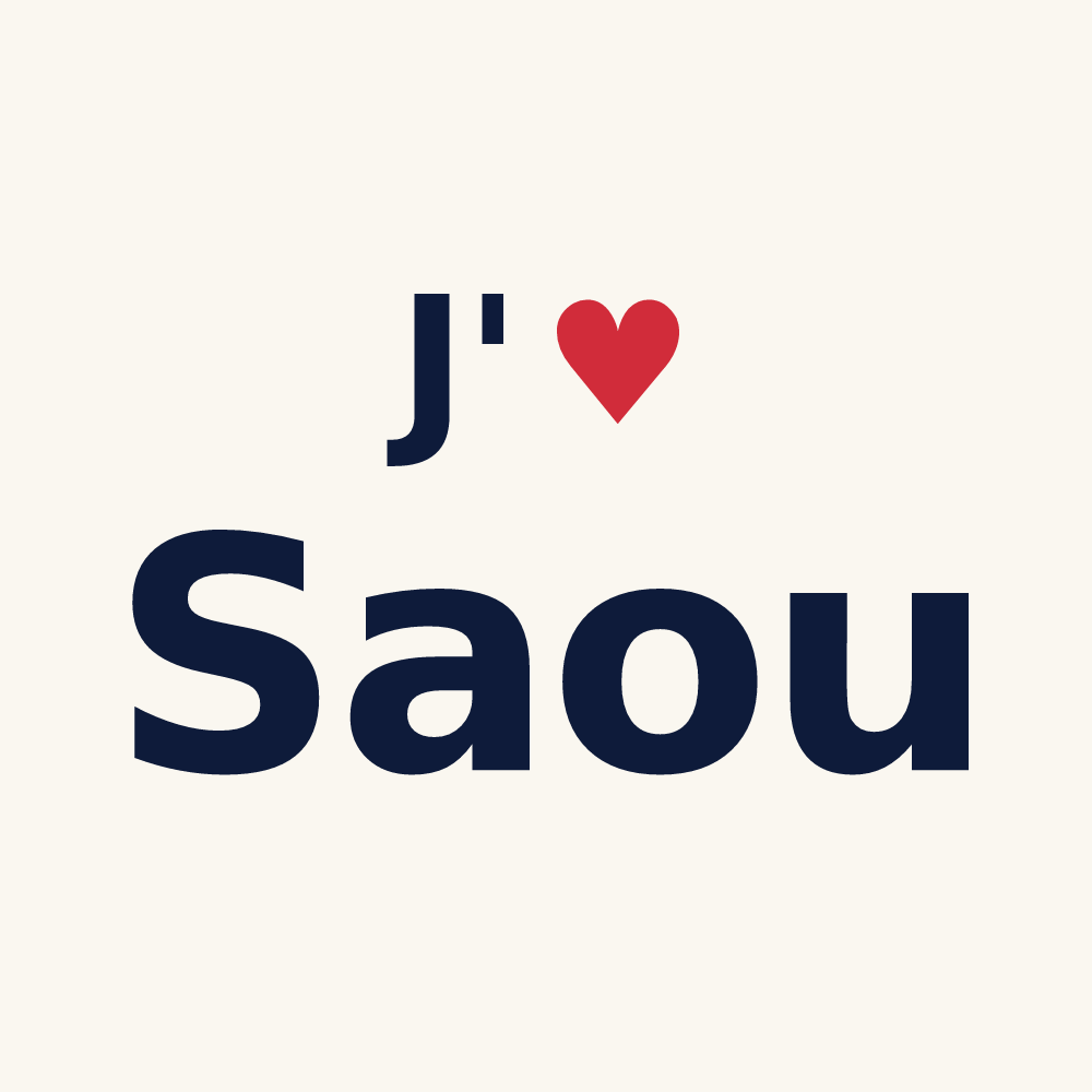 Tasse personnalisée Saou — design J'aime Saou
