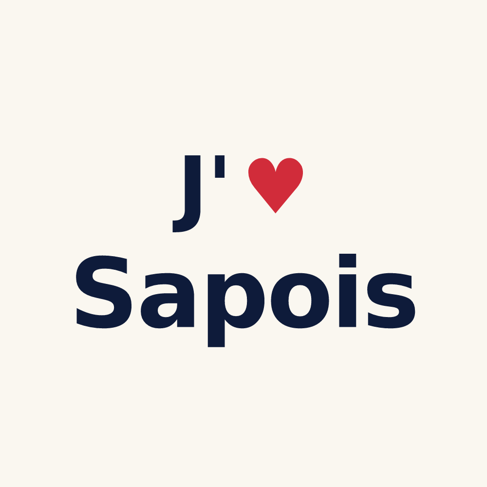 Tasse personnalisée Sapois — design J'aime Sapois