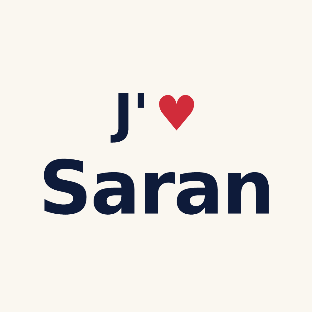 Tasse personnalisée Saran — design J'aime Saran