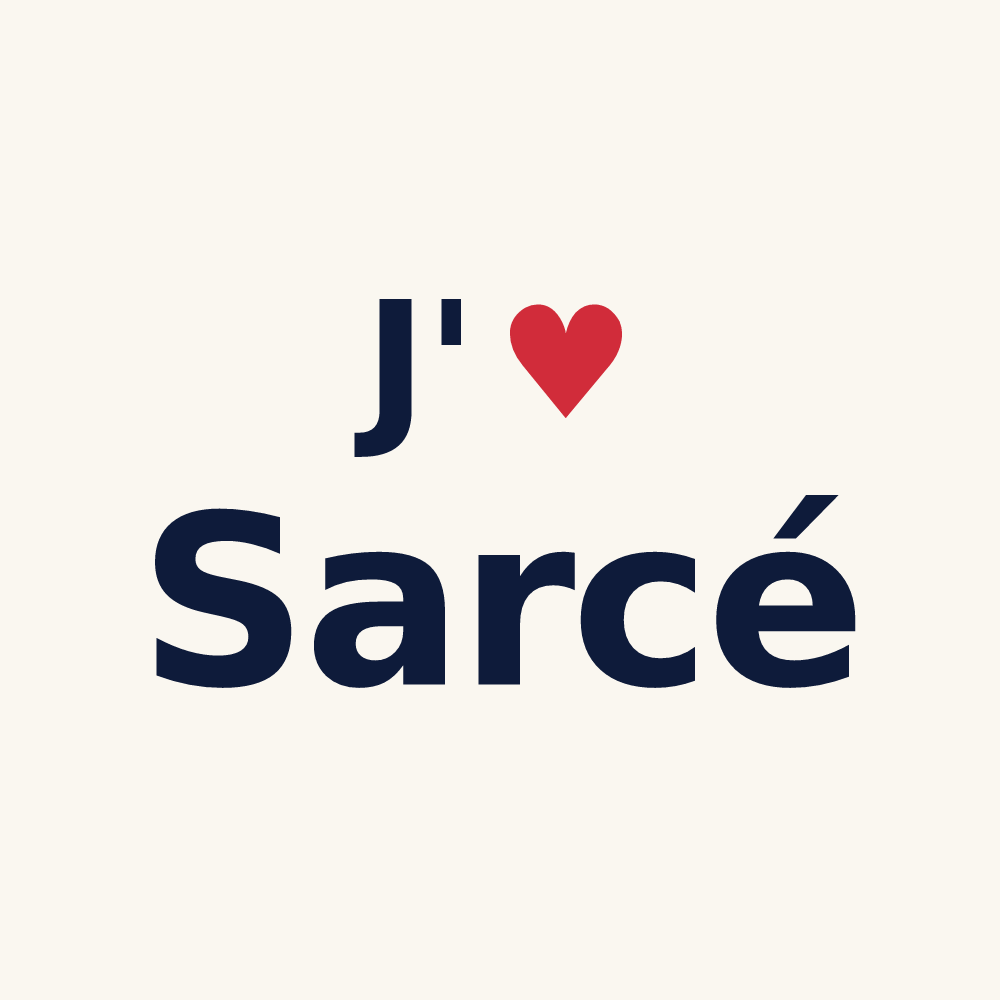 Tasse personnalisée Sarcé — design J'aime Sarcé