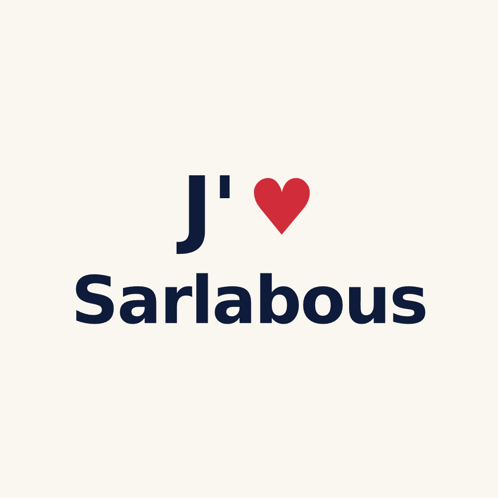 Tasse personnalisée Sarlabous — design « J'aime Sarlabous » imprimé sur la tasse