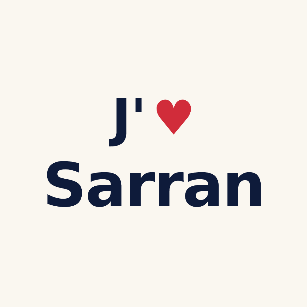 Tasse personnalisée Sarran — design J'aime Sarran