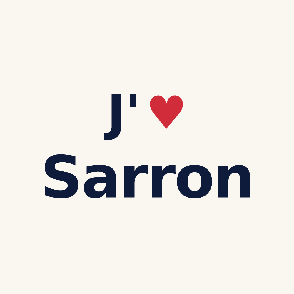 Tasse personnalisée Sarron — design J'aime Sarron